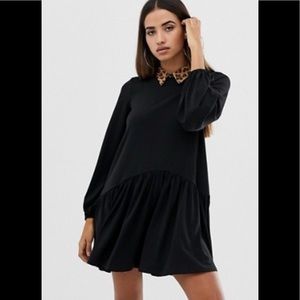 ASOS MINI SMOCK DRESS WITH LEOPARD COLLAR 14